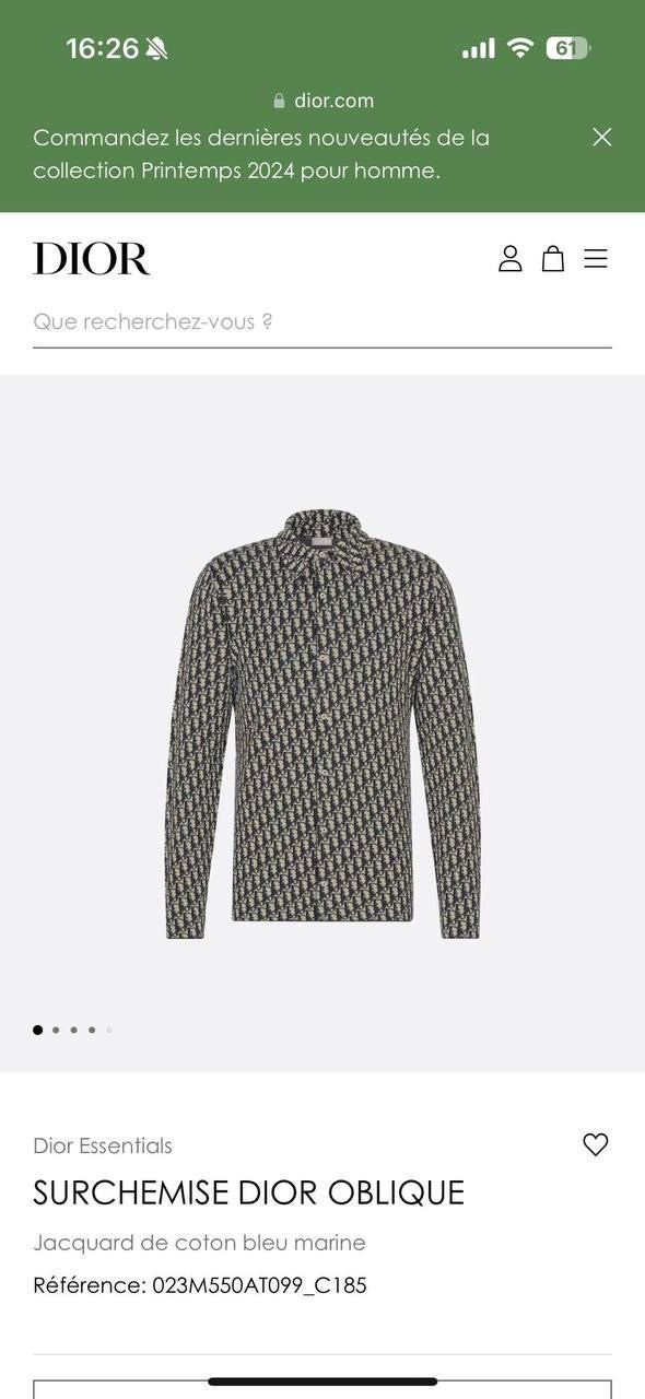 Dior Long Sleeve Shirt