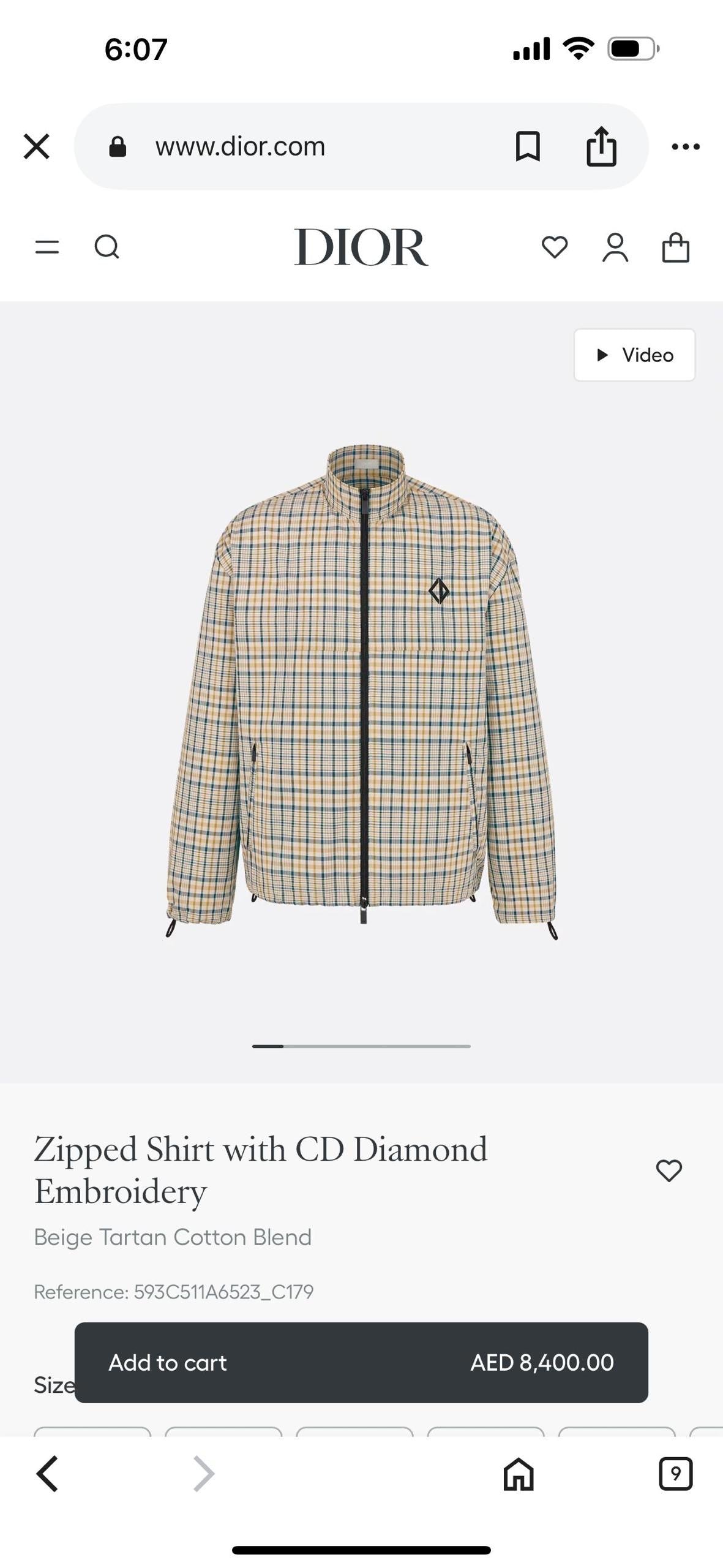 Dior Zipped Long Sleeve Shirt
