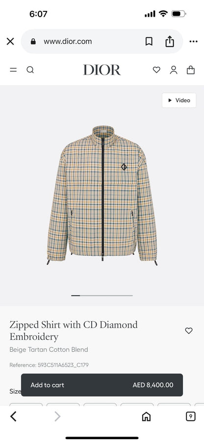 Dior Zipped Long Sleeve Shirt