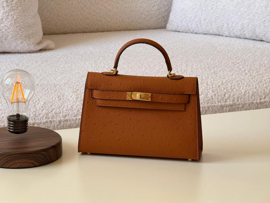 Hermes Mini Kelly Ostrich Sling Bag 4 colors