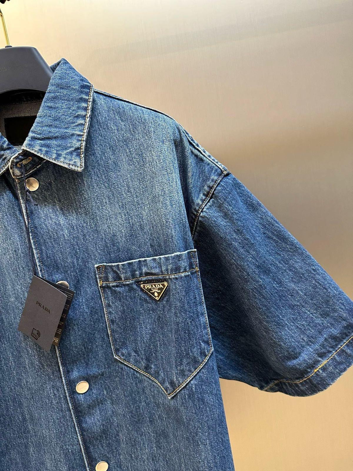 Prada Short Sleeve Denim Shirt