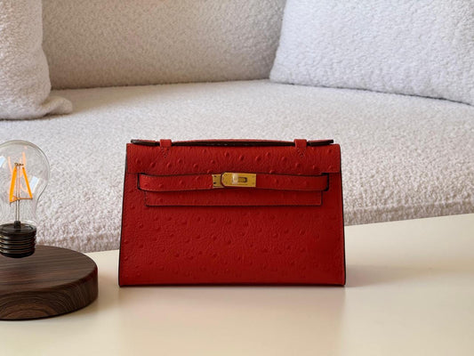 Hermes Pochette Ostrich Sling Bag 4 colors