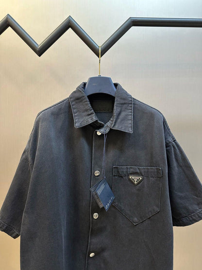 Prada Short Sleeve Denim Shirt