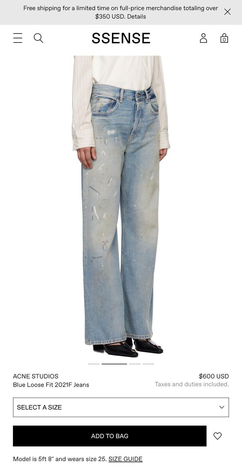 Acne Studios Loose Fit Jeans Pants