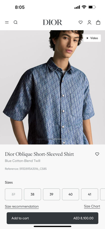 Dior Short Sleeve Shirt
