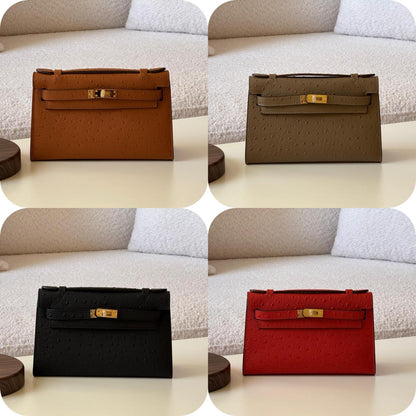 Hermes Pochette Ostrich Sling Bag 4 colors