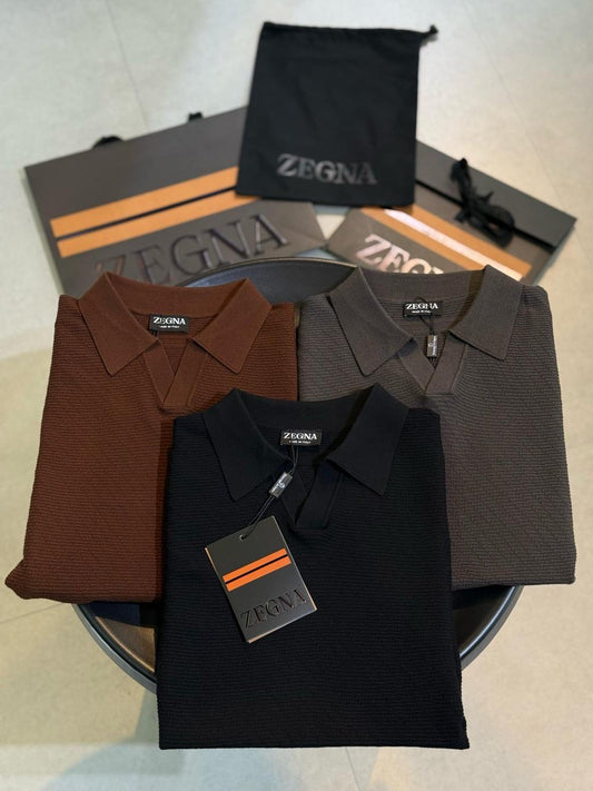 Zegna Cashmere Polo Shirt 3 colors