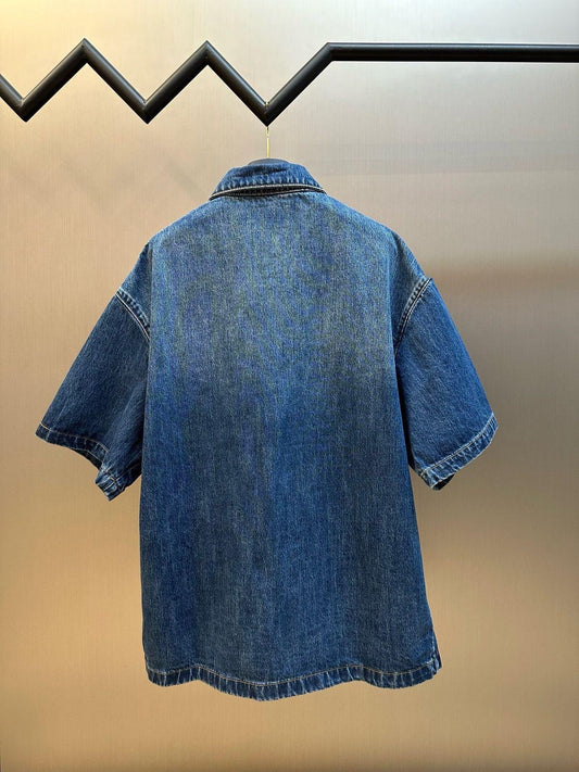 Prada Short Sleeve Denim Shirt