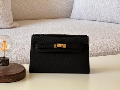 Hermes Pochette Ostrich Sling Bag 4 colors