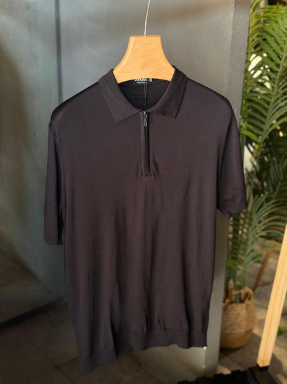 Zegna Zipper Polo Shirt 3 colors