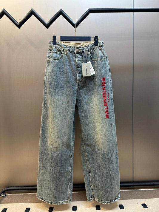Balenciaga Wide Leg Jeans Pants