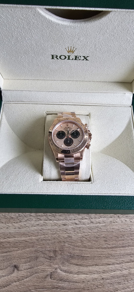 Rolex Daytona 40mm Rose Gold Sundust Dial Oyster Watch