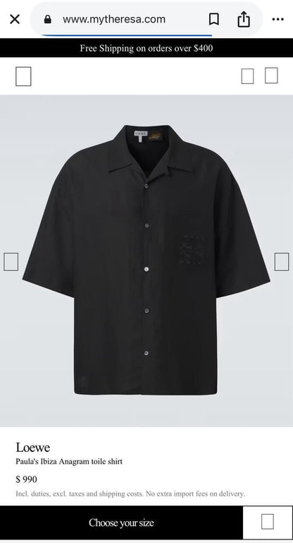 Loewe Short Sleeve Shirt