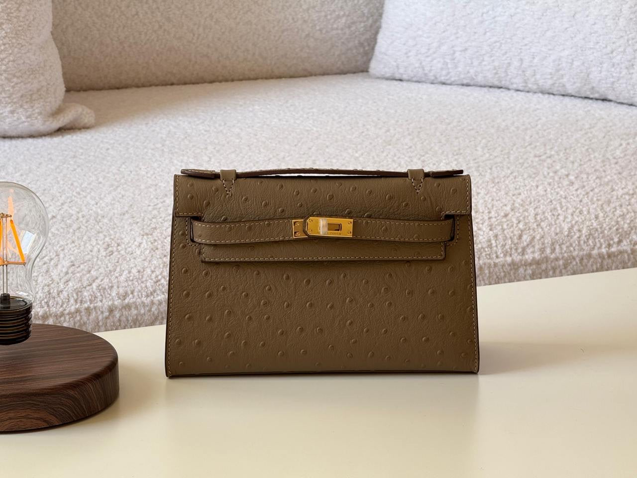 Hermes Pochette Ostrich Sling Bag 4 colors