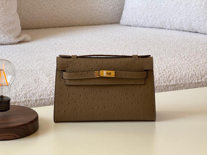 Hermes Pochette Ostrich Sling Bag 4 colors
