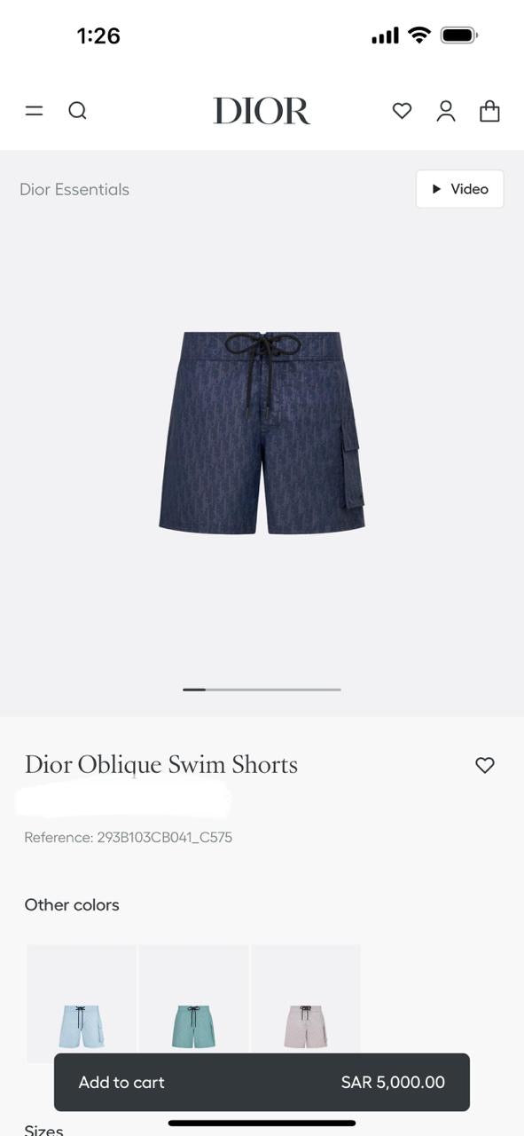Dior Swimming Short