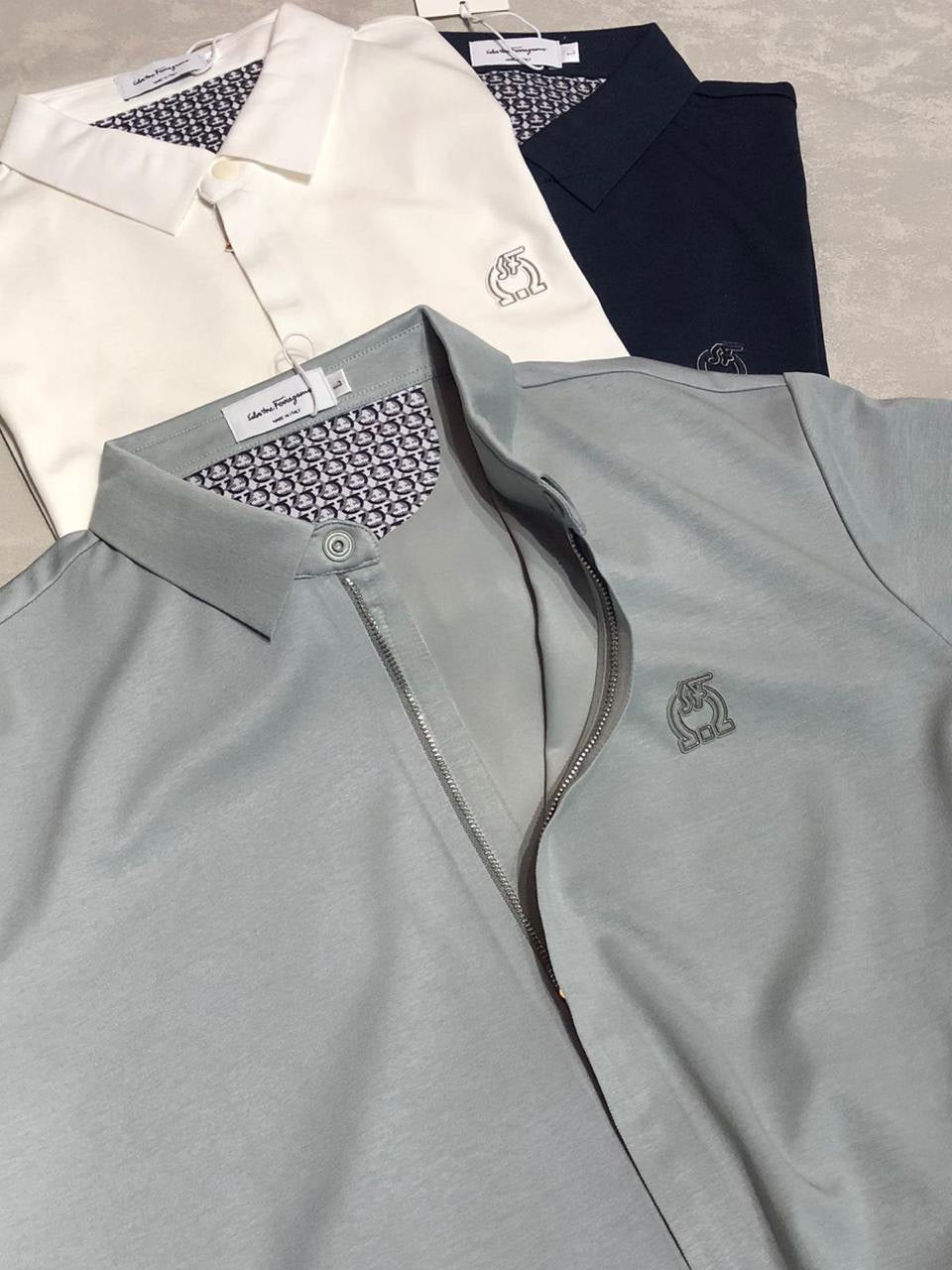 Ferragamo Zipped Polo Shirt 3 colors