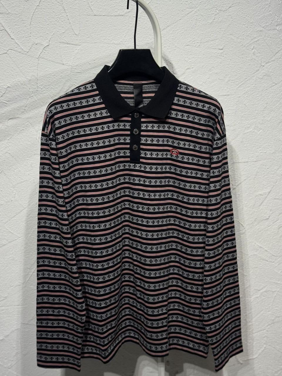 Chrome Hearts Long Sleeve Polo Shirt
