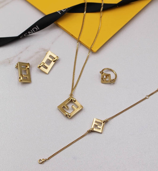 Fendi Necklace ,Earrings , Rings & Bracelet