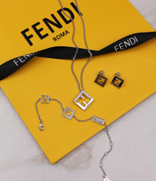 Fendi Necklace ,Earrings & Bracelet