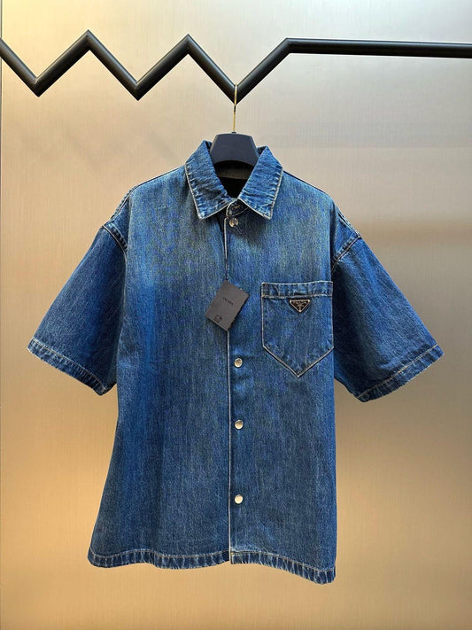 Prada Short Sleeve Denim Shirt