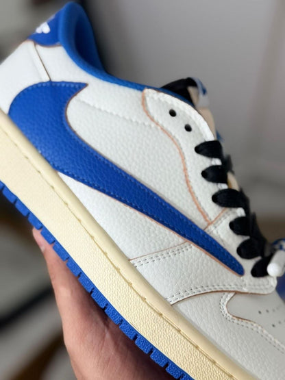 Nike Jordan 1 Retro Low OG SP Fragment x Travis Scott "Sail Military Blue" sneakers.VIP Quality