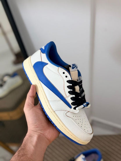 Nike Jordan 1 Retro Low OG SP Fragment x Travis Scott "Sail Military Blue" sneakers.VIP Quality