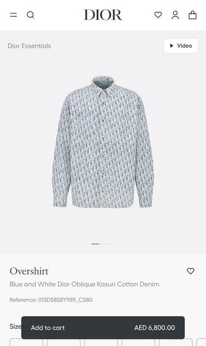 Dior Long Sleeve Shirt