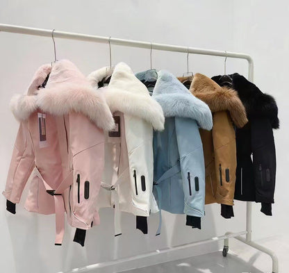 Moncler Belted Jacket - Black, Light Blue, Beige, White, Pink