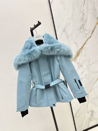 Moncler Belted Jacket - Black, Light Blue, Beige, White, Pink