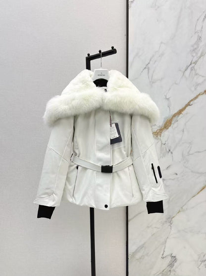 Moncler Belted Jacket - Black, Light Blue, Beige, White, Pink