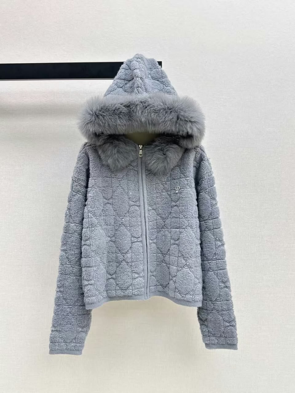 Dior Quilted Hooded Jacket - Grey