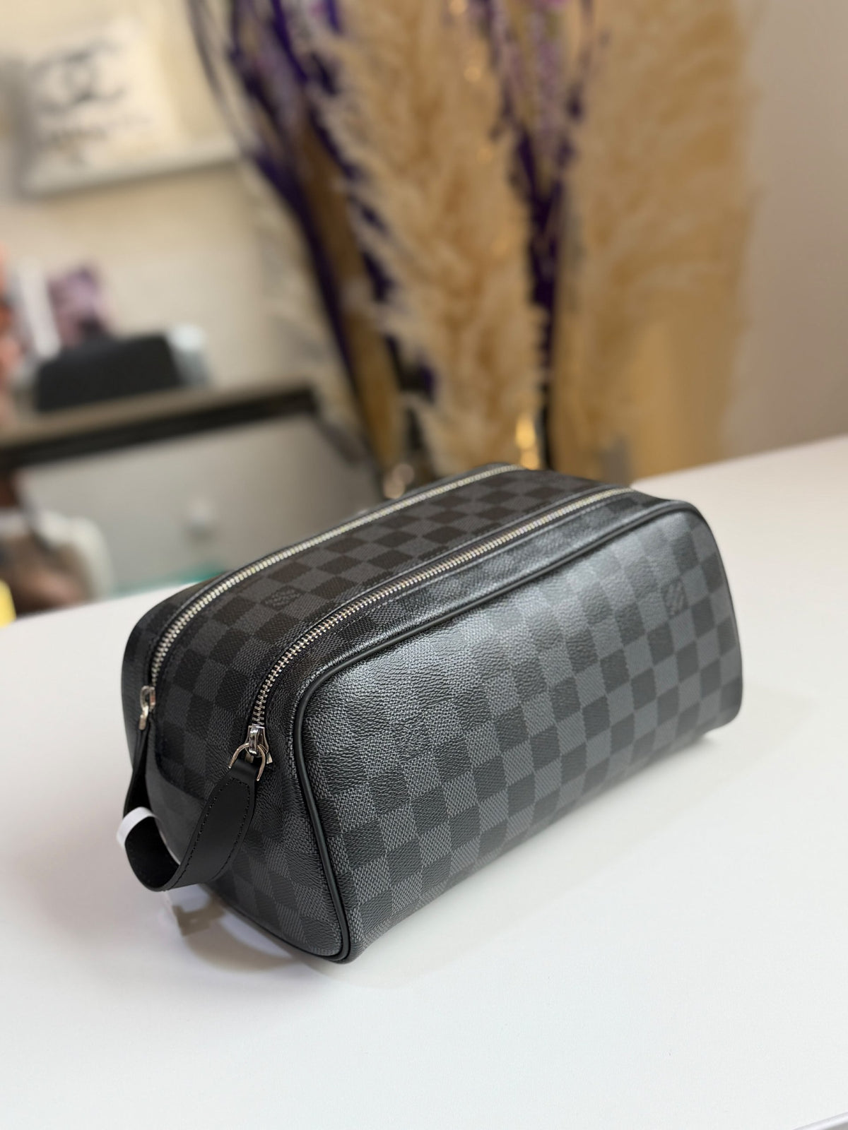 Louis Vuitton Makeup Bag Small Check - Dark Grey