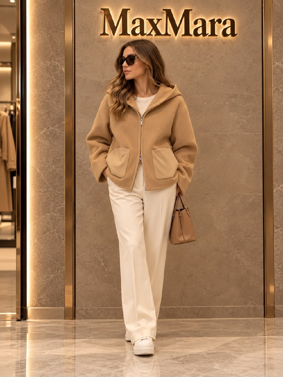 Max Mara Hooded Jacket - Beige