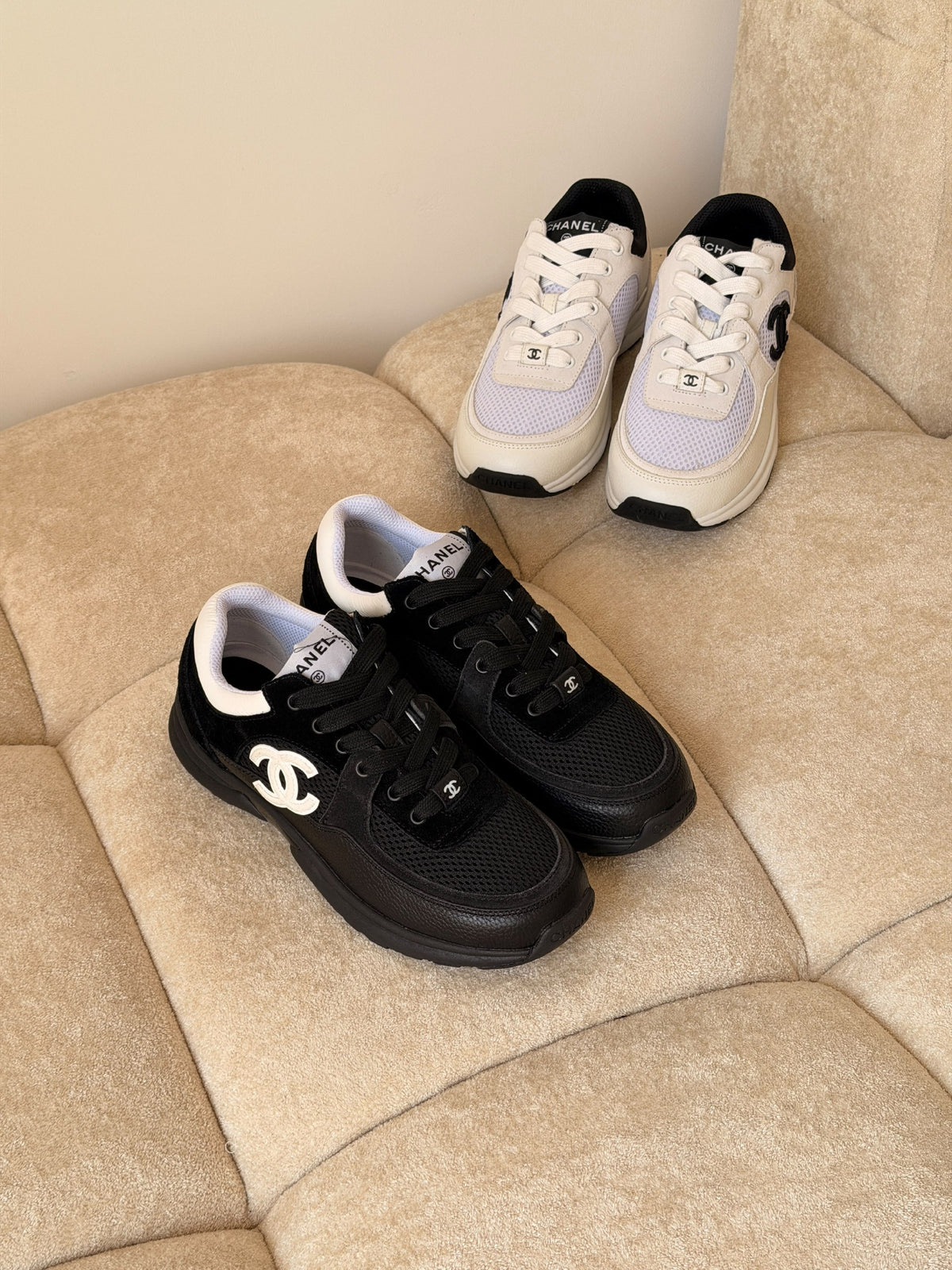 Chanel Sneakers - White, Black