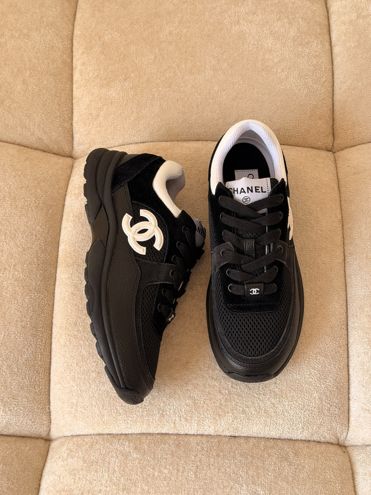 Chanel Sneakers - White, Black