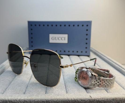 Gucci Slim-Bridge Aviator Sunglasses - 