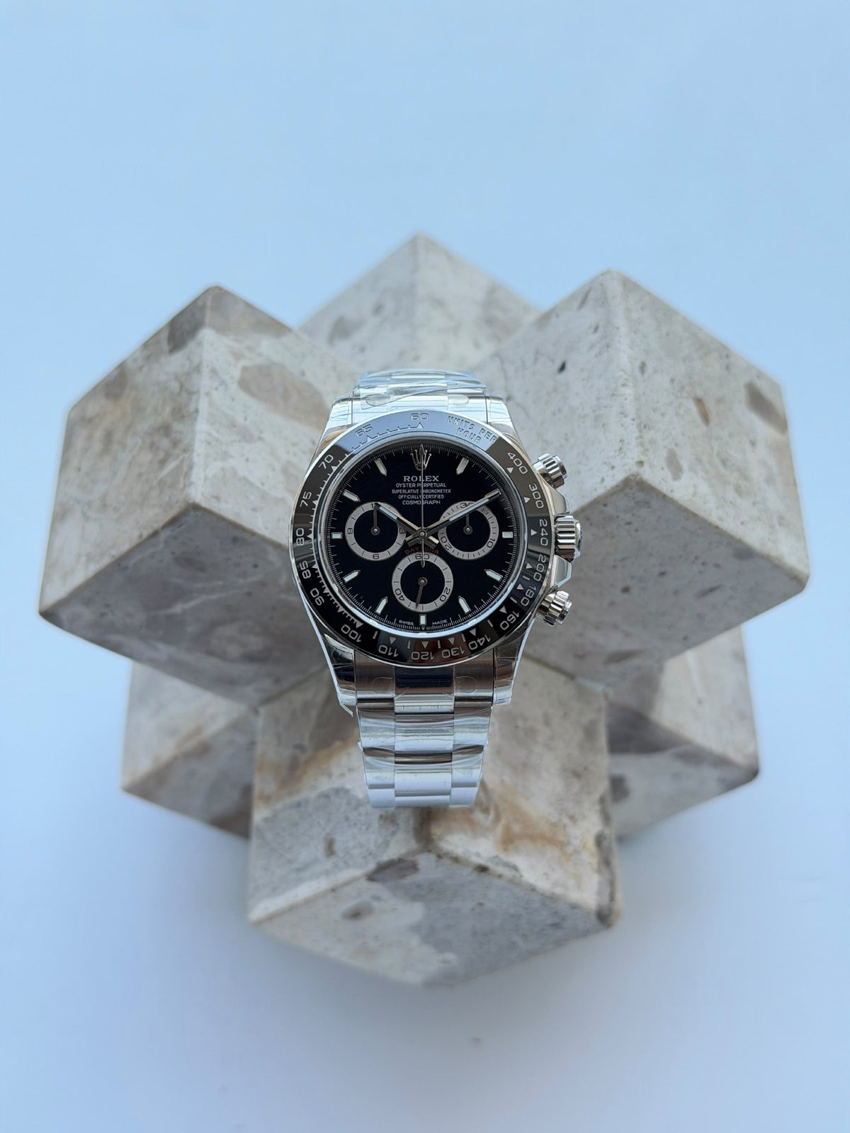 Rolex Watch - Silver & Black