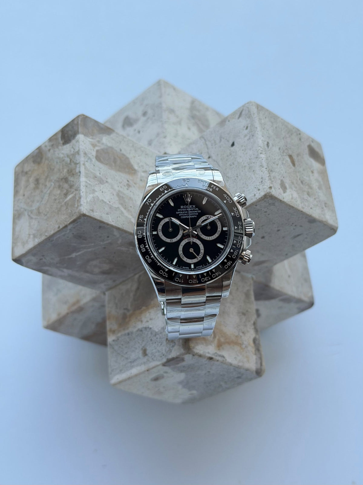 Rolex Watch - Silver & Black