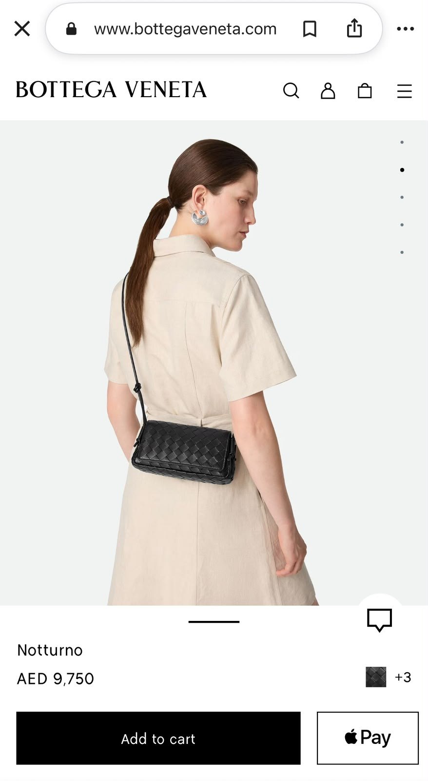 Bottega Veneta Notturno Crossbody Bag - Black