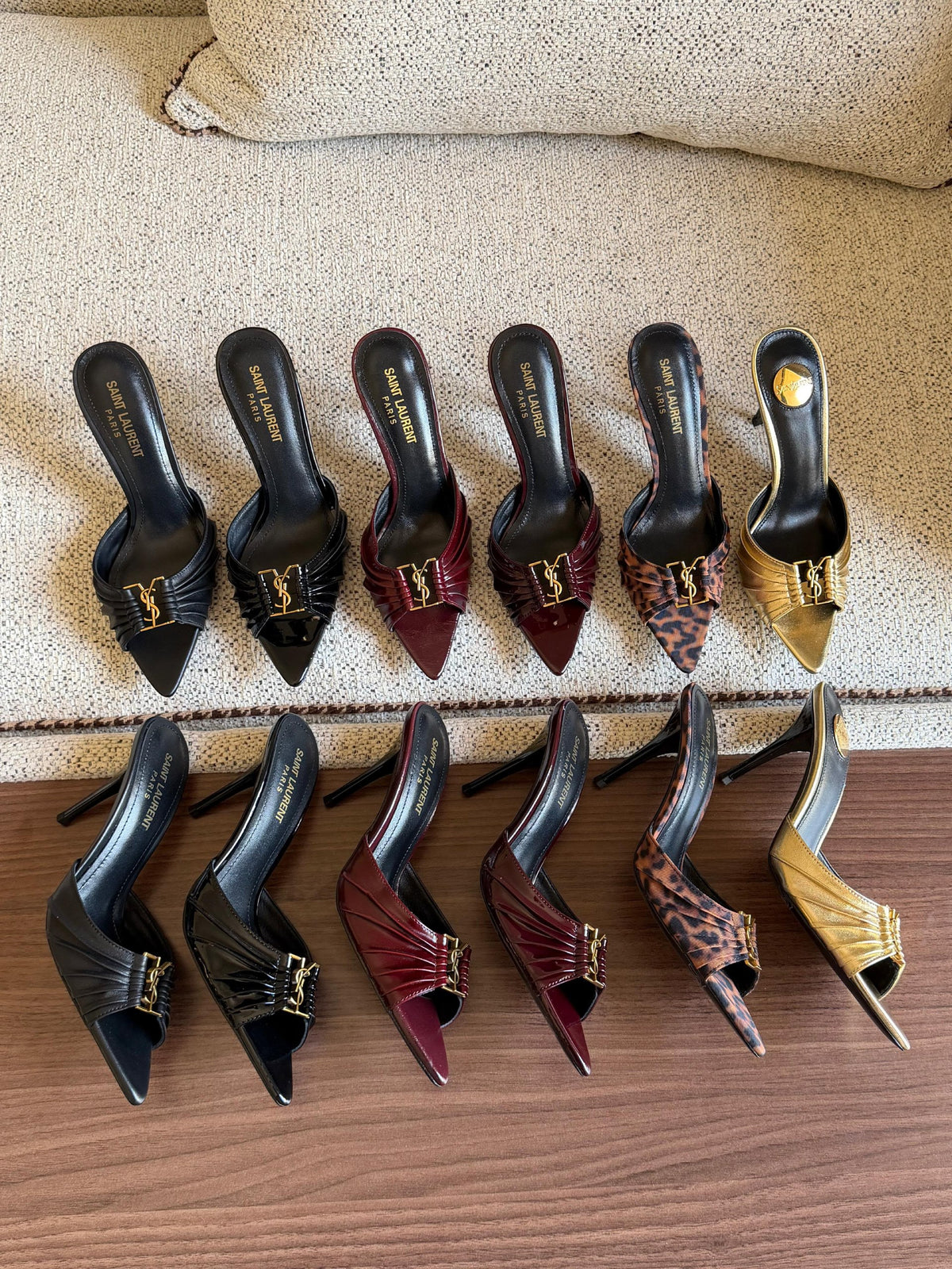 YSL Heels - Black, Burgundy, Leopard, Gold
