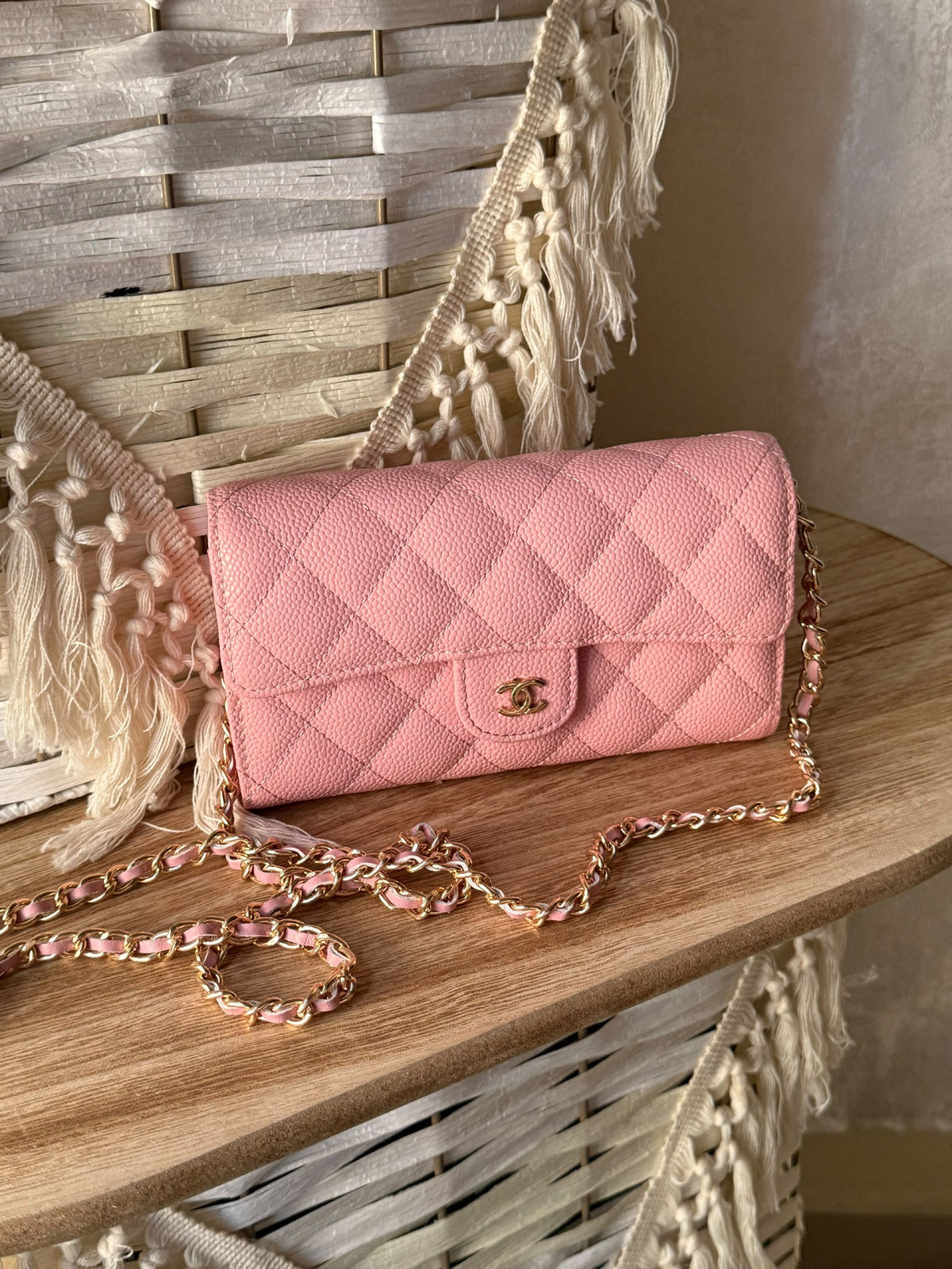 Chanel Quilted Flap Crossbody Bag - Pink