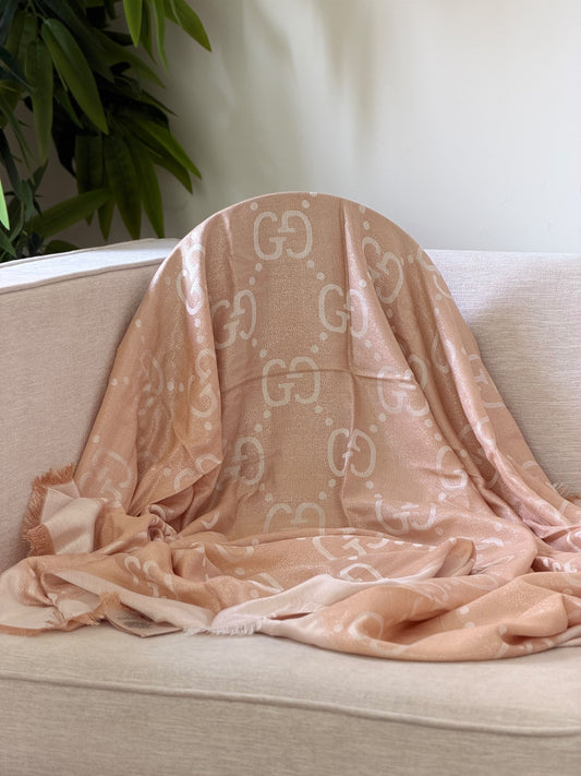 Gucci Monogram Scarf - Beige