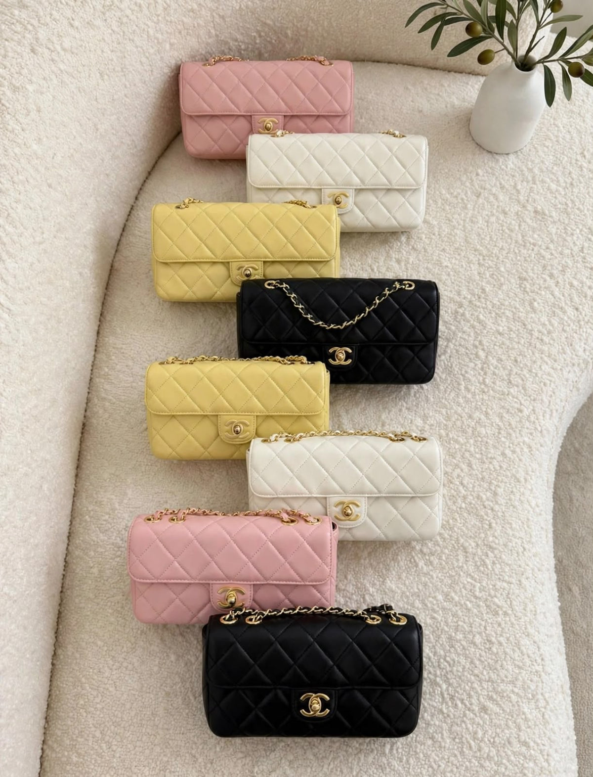 Chanel Shoulder Bag - Black, Yellow, White, Pink