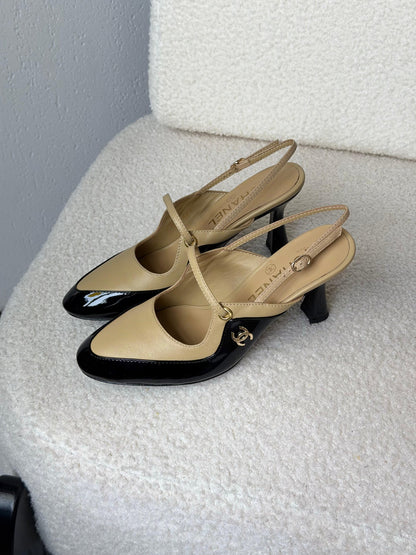 Chanel Heels - Beige & Black