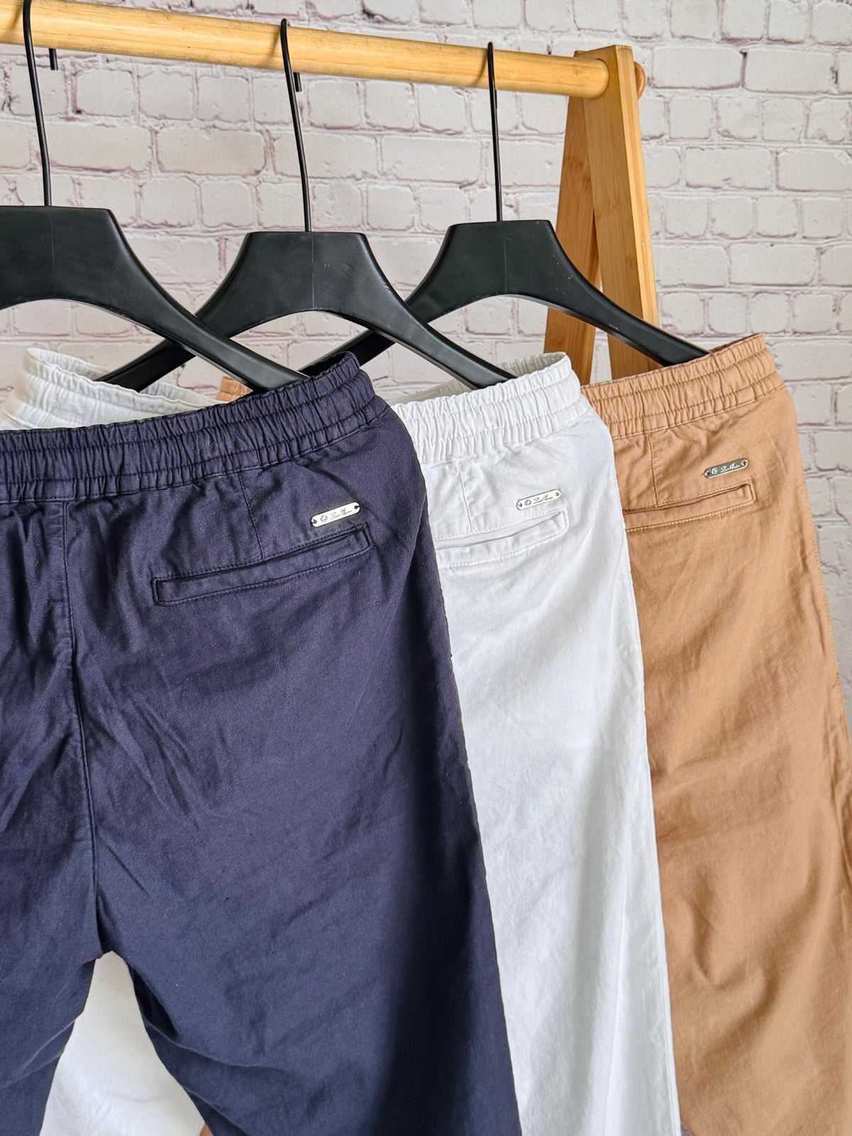 Loro Piana Pants - Beige, Navy, White