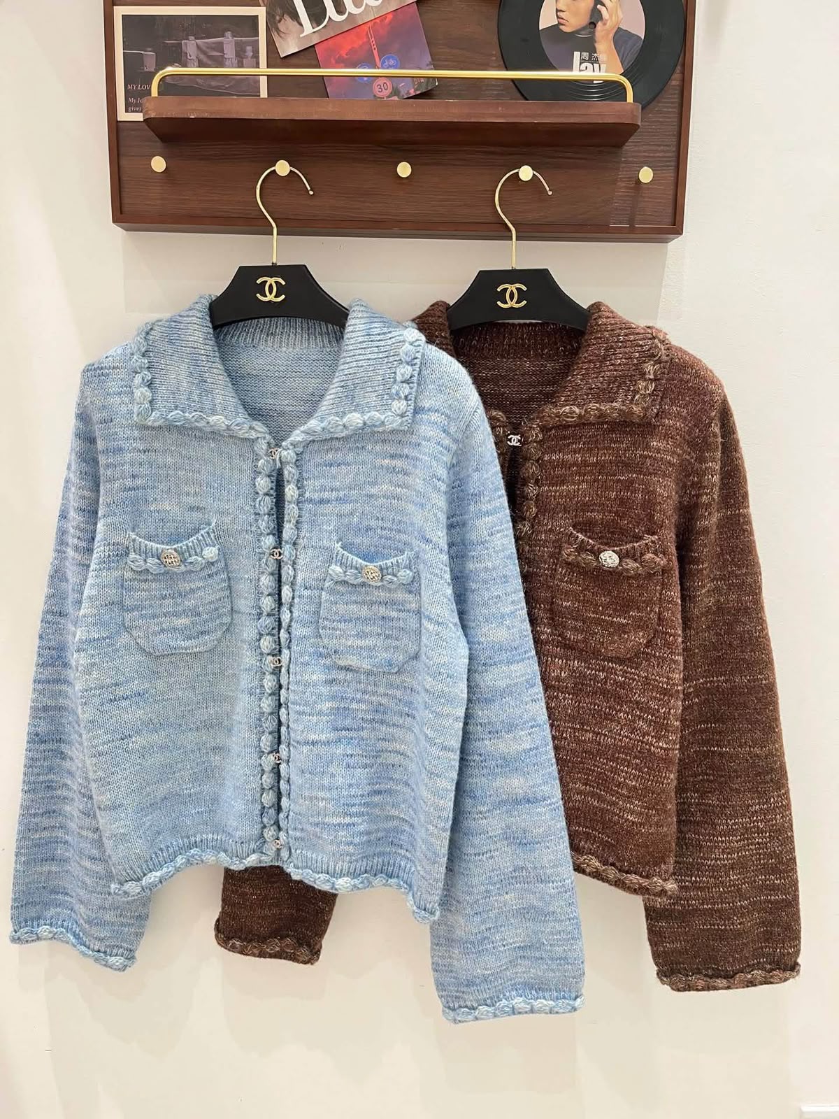 Chanel Pocket Cardigan - Brown, Blue