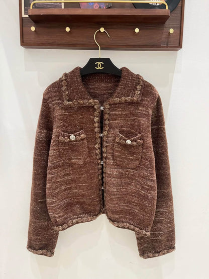 Chanel Pocket Cardigan - Brown, Blue