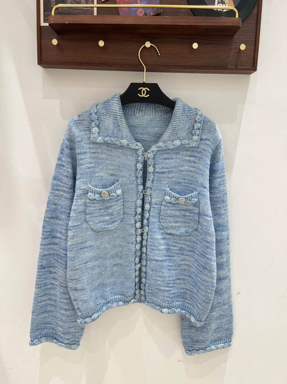 Chanel Pocket Cardigan - Brown, Blue