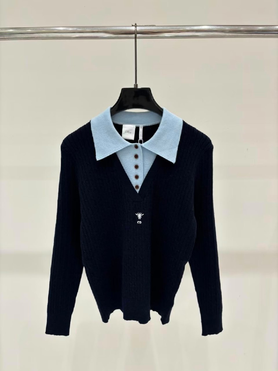 Dior Polo Sweater - Navy, Grey